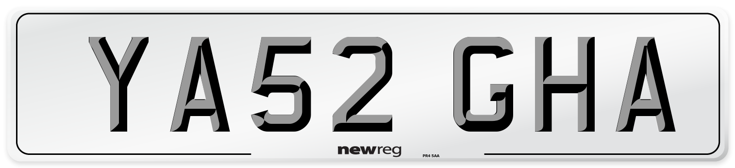YA52 GHA Number Plate from New Reg